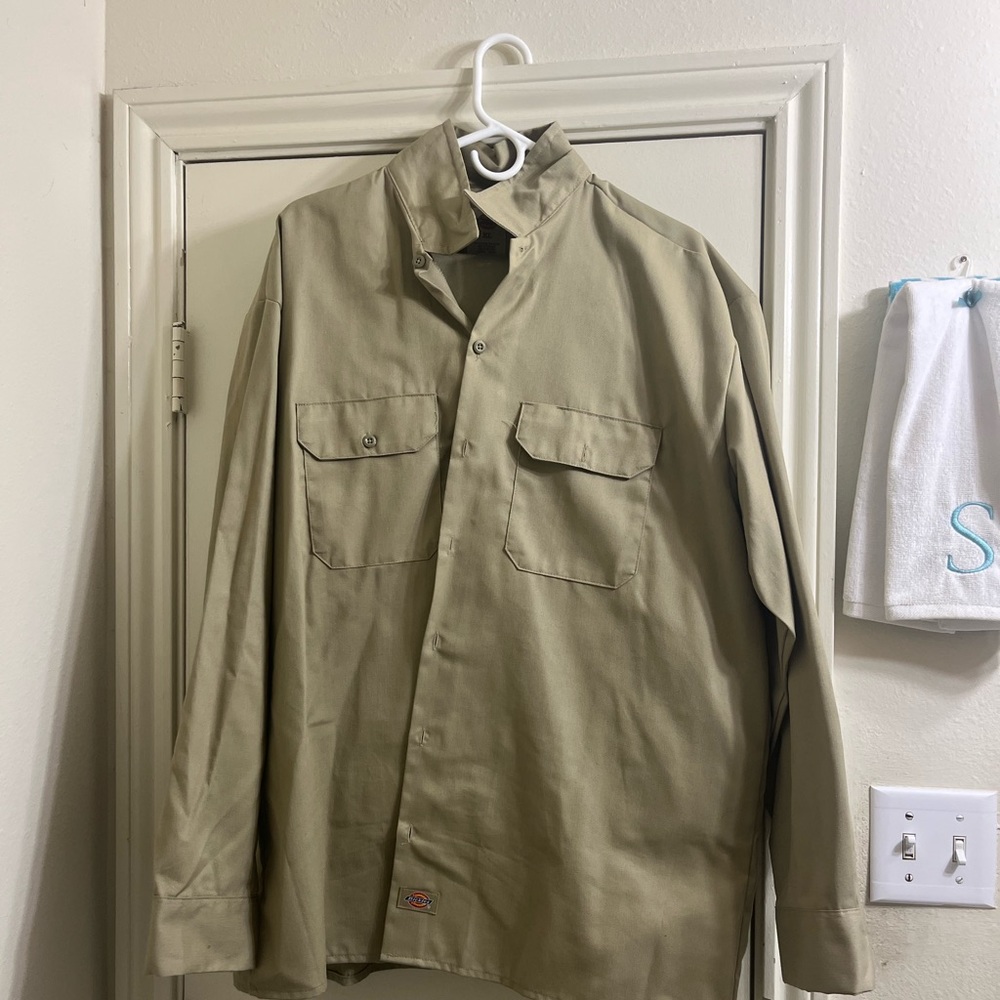 Tan Dickies suit.